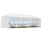 10x30' Outdoor Garden Gazebo Canopy with Removable Sidewalls - White