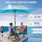 Rectangular Patio Umbrella with Crank Tilt - UV-Resistant Canopy