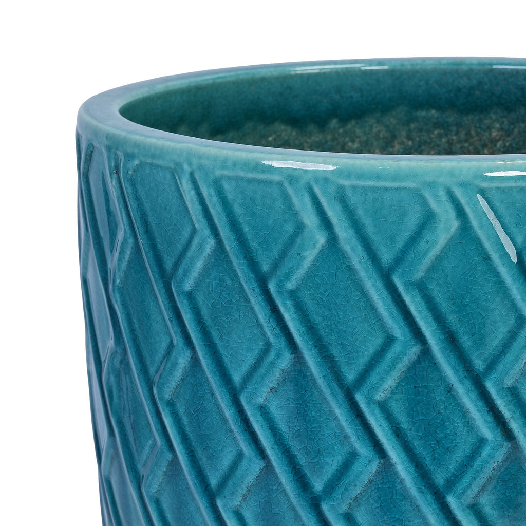 Ceramic Planter with Drainage Hole - White or Light Blue