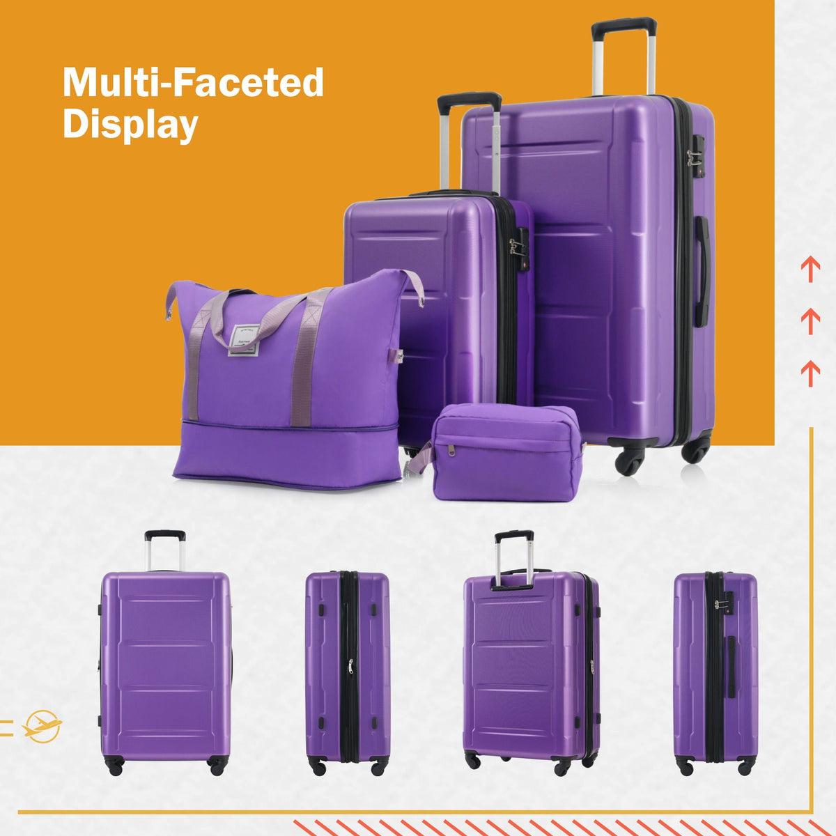 Expandable 2 Piece Luggage Set with TSA Lock and Spinner Wheels - Multiple Colors