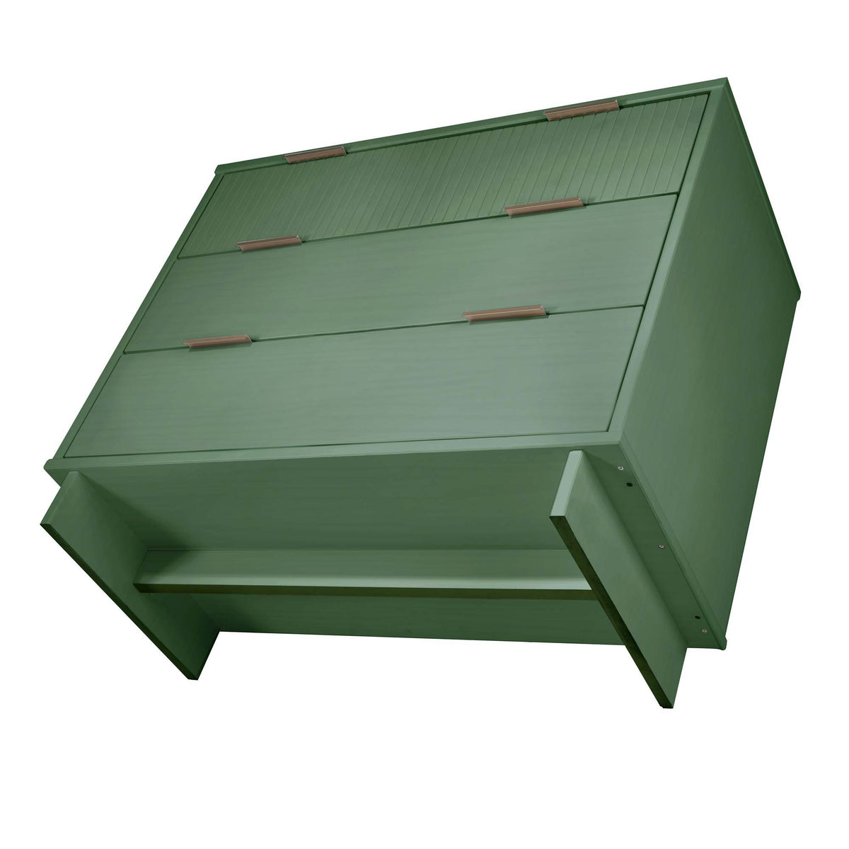 Solid Wood 3 Drawer Dresser with Ribbed Fronts - Multiple Colors