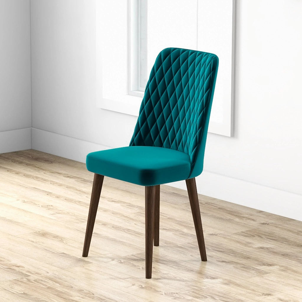 Mid-Century Modern Dining Chair Set of 2 with Upholstered Seat - Multiple Colors