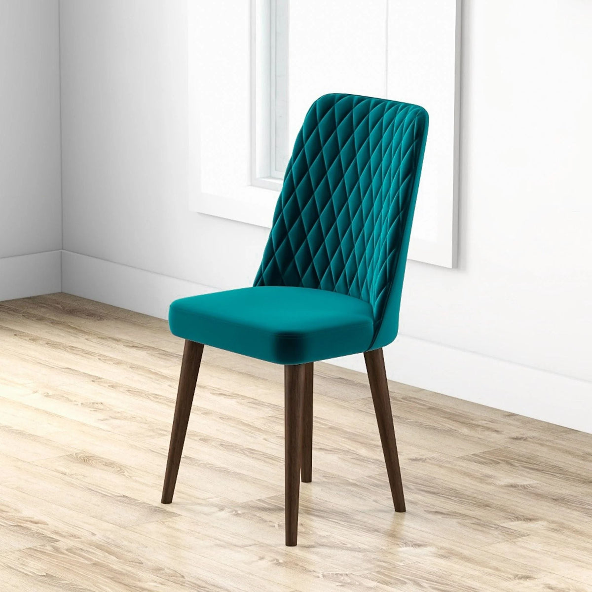 Mid-Century Modern Dining Chair Set of 2 with Upholstered Seat - Multiple Colors