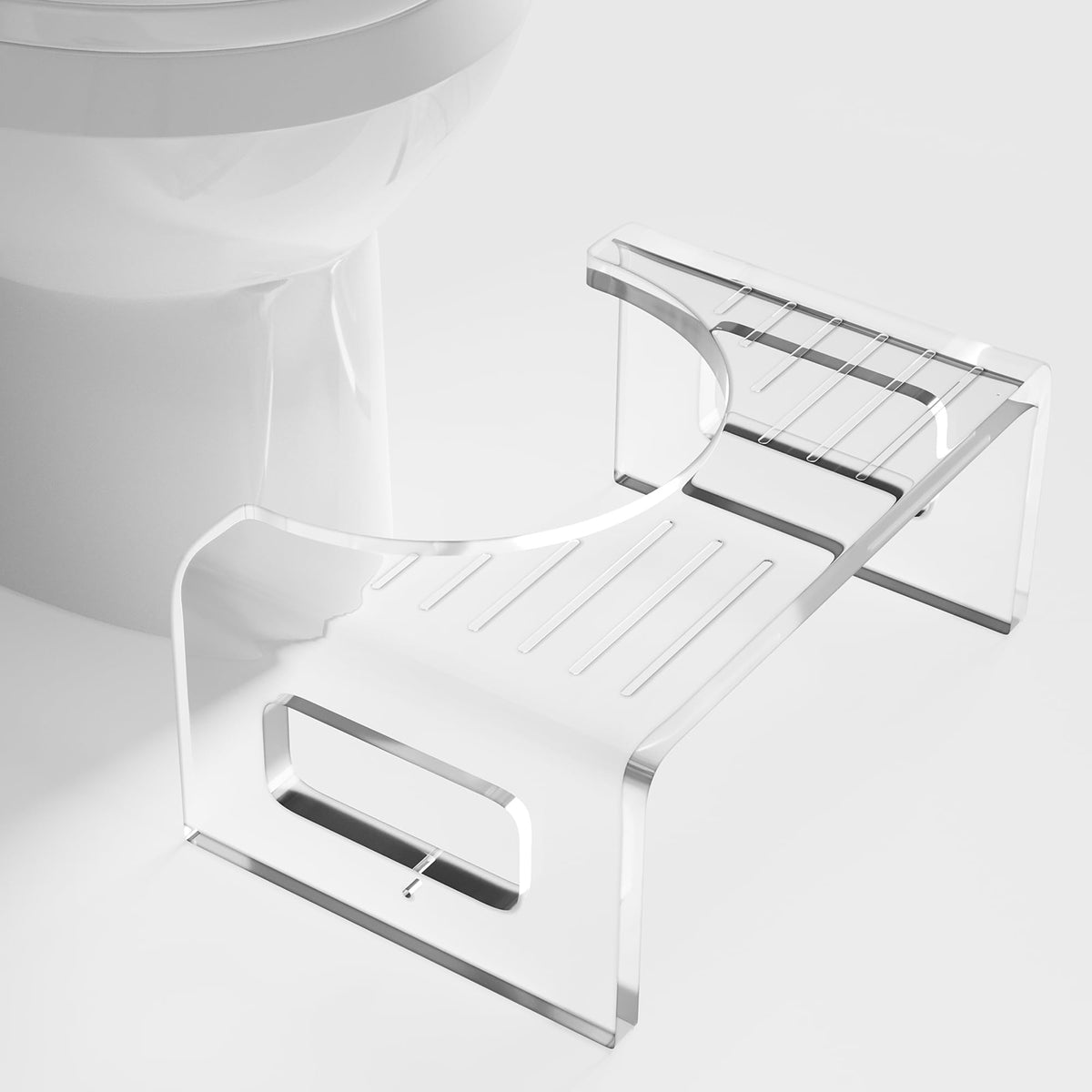 7'' Tall Acrylic Toilet Stool with Non-Slip Design - Transparent