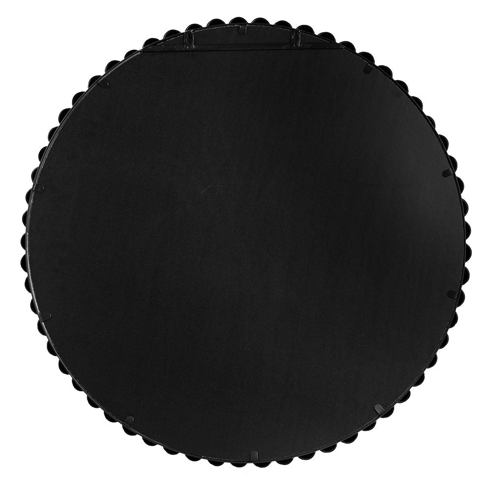 Circle Mirror With Metal Beaded Frame