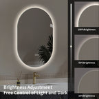 Smart LED Wall Mounted Mirror with Touch Screen and Adjustable Lighting - Pearl Silver