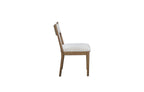 Light Brown Dining Chairs with Solid Wood Frame and Upholstered Seat - Set of 2