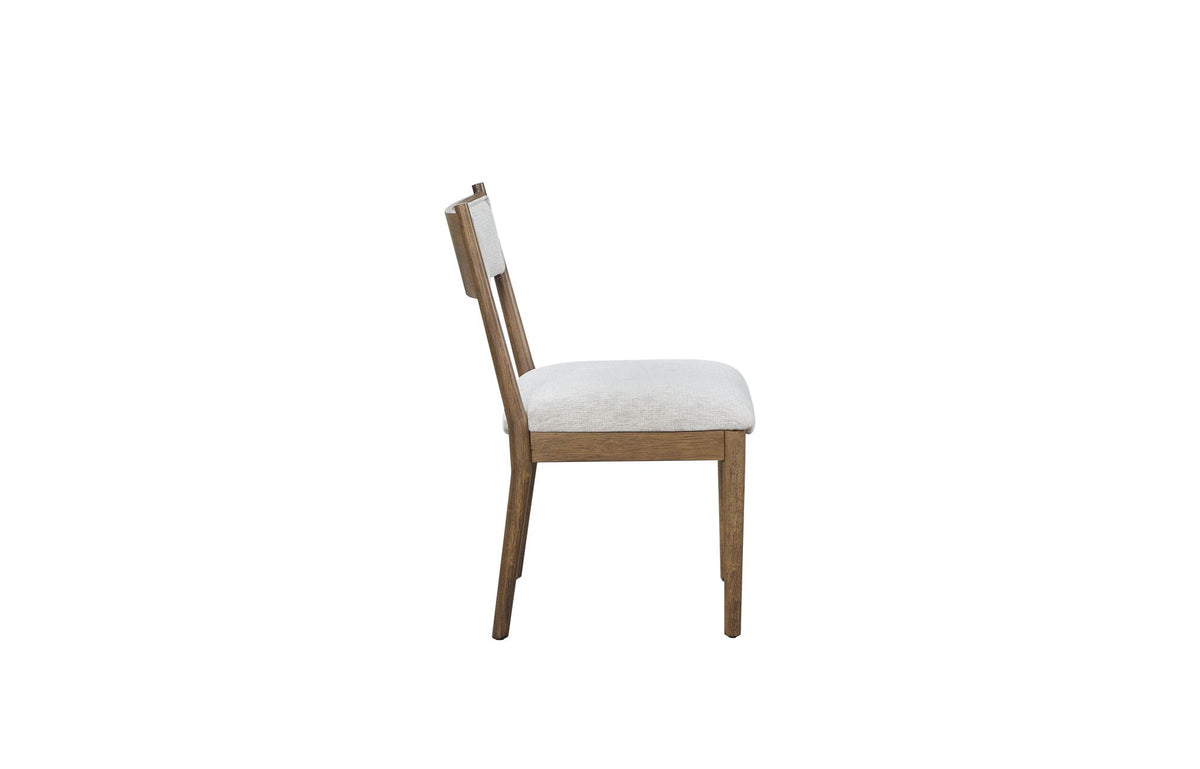 Light Brown Dining Chairs with Solid Wood Frame and Upholstered Seat - Set of 2