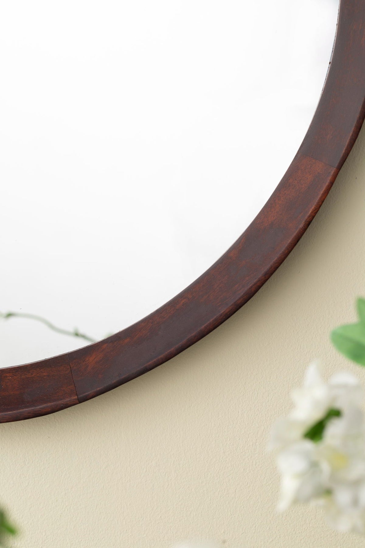 Transitional Mango Wood Wall Mirror with Frame - Multiple Colors