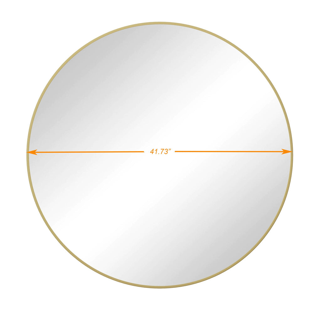 Metal Framed Circular Wall Mirror with Modern Design - Black or Gold