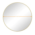 Metal Framed Circular Wall Mirror with Modern Design - Black or Gold