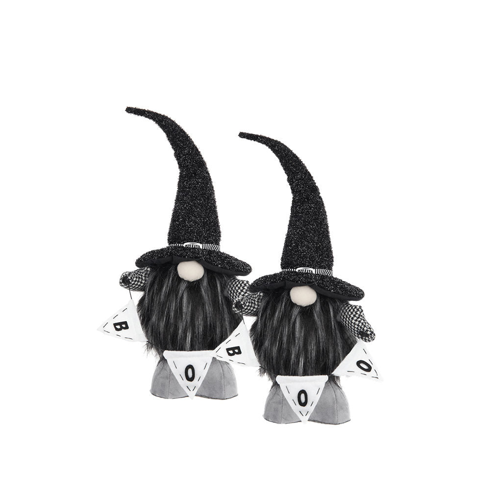 Black Fabric Gnomes Accessories Set with 'Boo' Banner - Set of 2