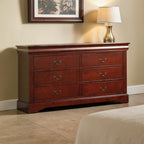 Louis Philippe III Dresser with Durable Wood Construction - Black or Dark Brown