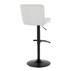Contemporary Adjustable Barstool Set with Swivel and Rounded T Footrest - Black, White, Beige