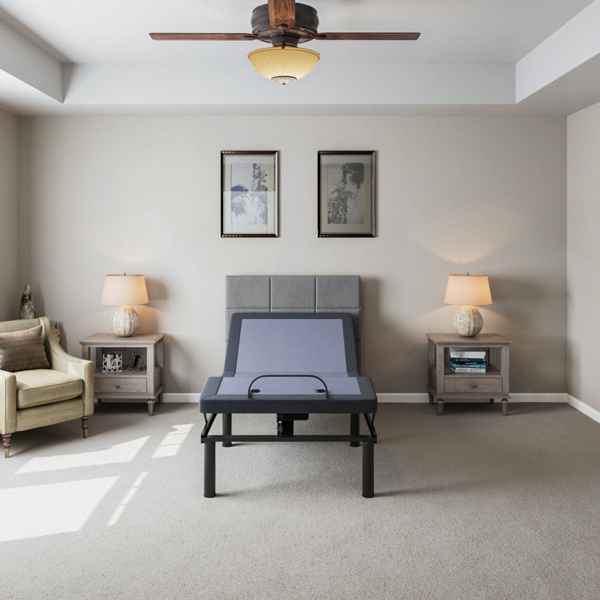 BT2000 Adjustable Bed Base with Full-Range Positions - Dark Gray