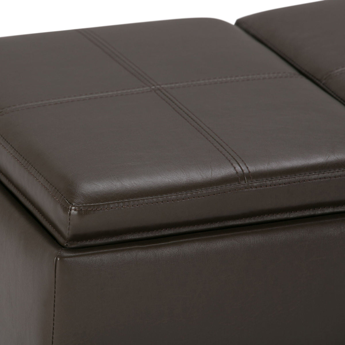 Avalon Upholstered Storage Ottoman with Flip-Over Serving Trays - Multiple Colors