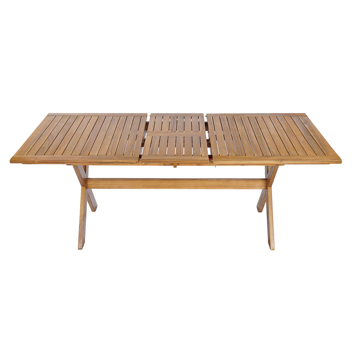Acacia Wood Outdoor Dining Set 7-Piece with Large Table and 6 Chairs - Teak or Beige
