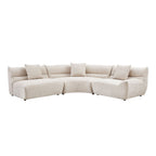 Modular Curved Sectional Sofa with Free-Form Configuration - Polyester