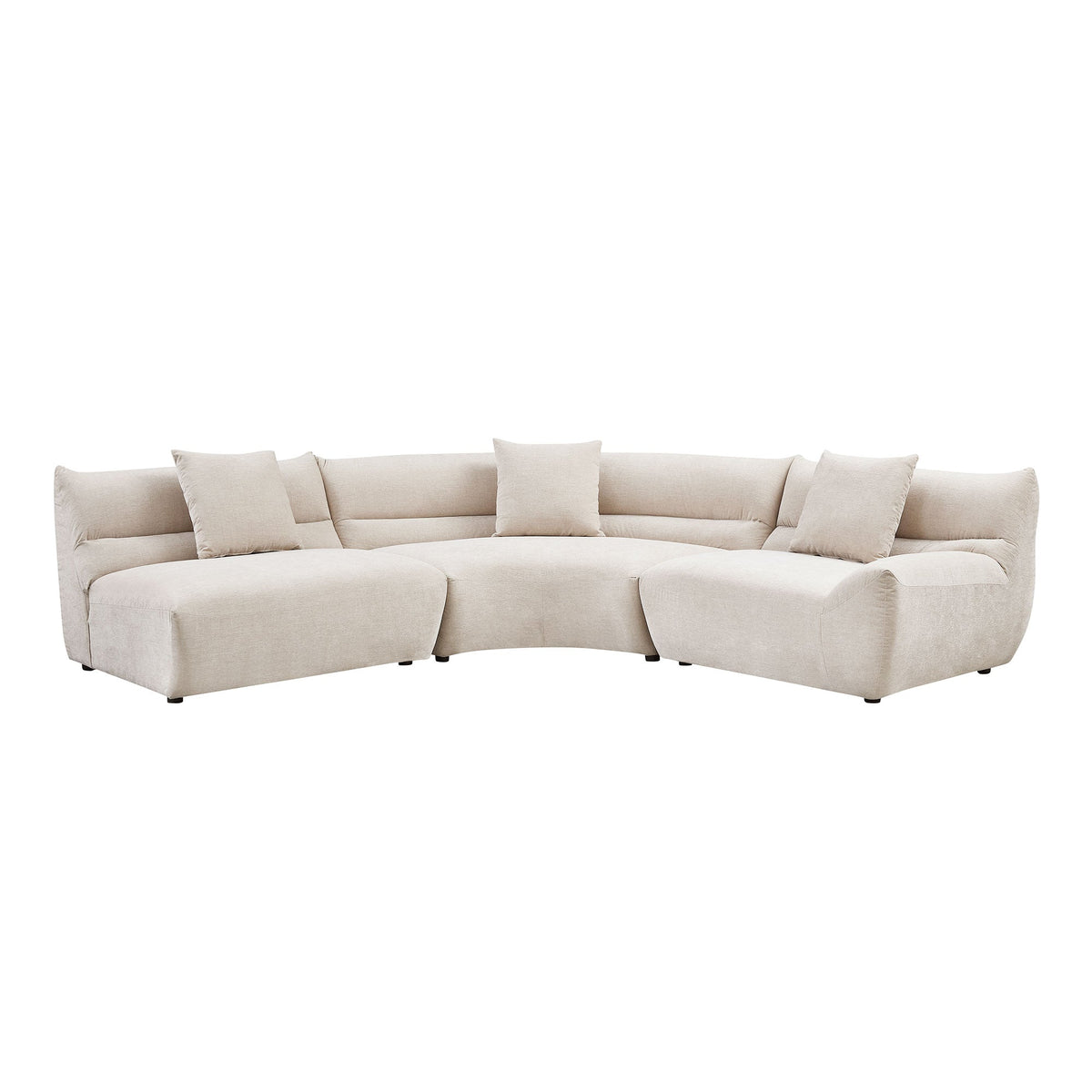 Modular Curved Sectional Sofa with Free-Form Configuration - Polyester