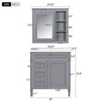 Bathroom Vanity with Medicine Cabinet and Storage - Multiple Colors
