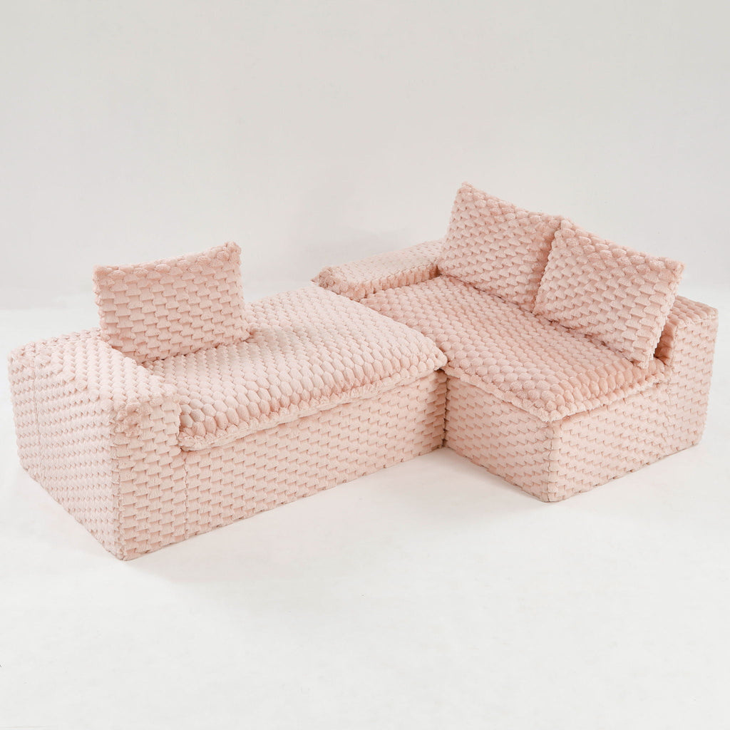 Convertible Modular Sectional Sofa with Twin Seat and Chaise - Multiple Colors