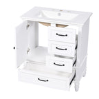 30" Bathroom Vanity with Sink and Soft-Close Drawers - White or Black