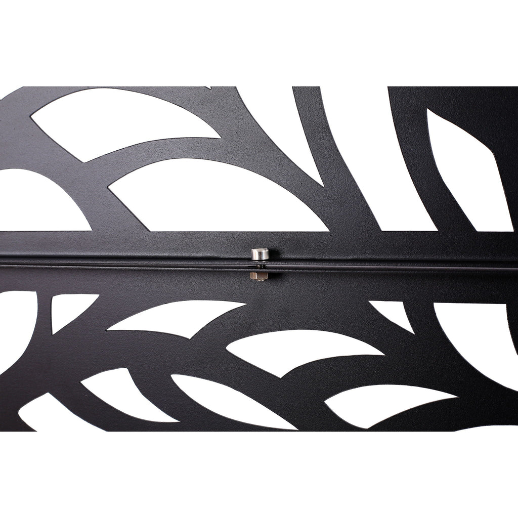 Metal Privacy Screen Room Divider with Freestanding Design - Black