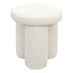 Ivory Accent Stool with Sherpa Upholstery - Wesley