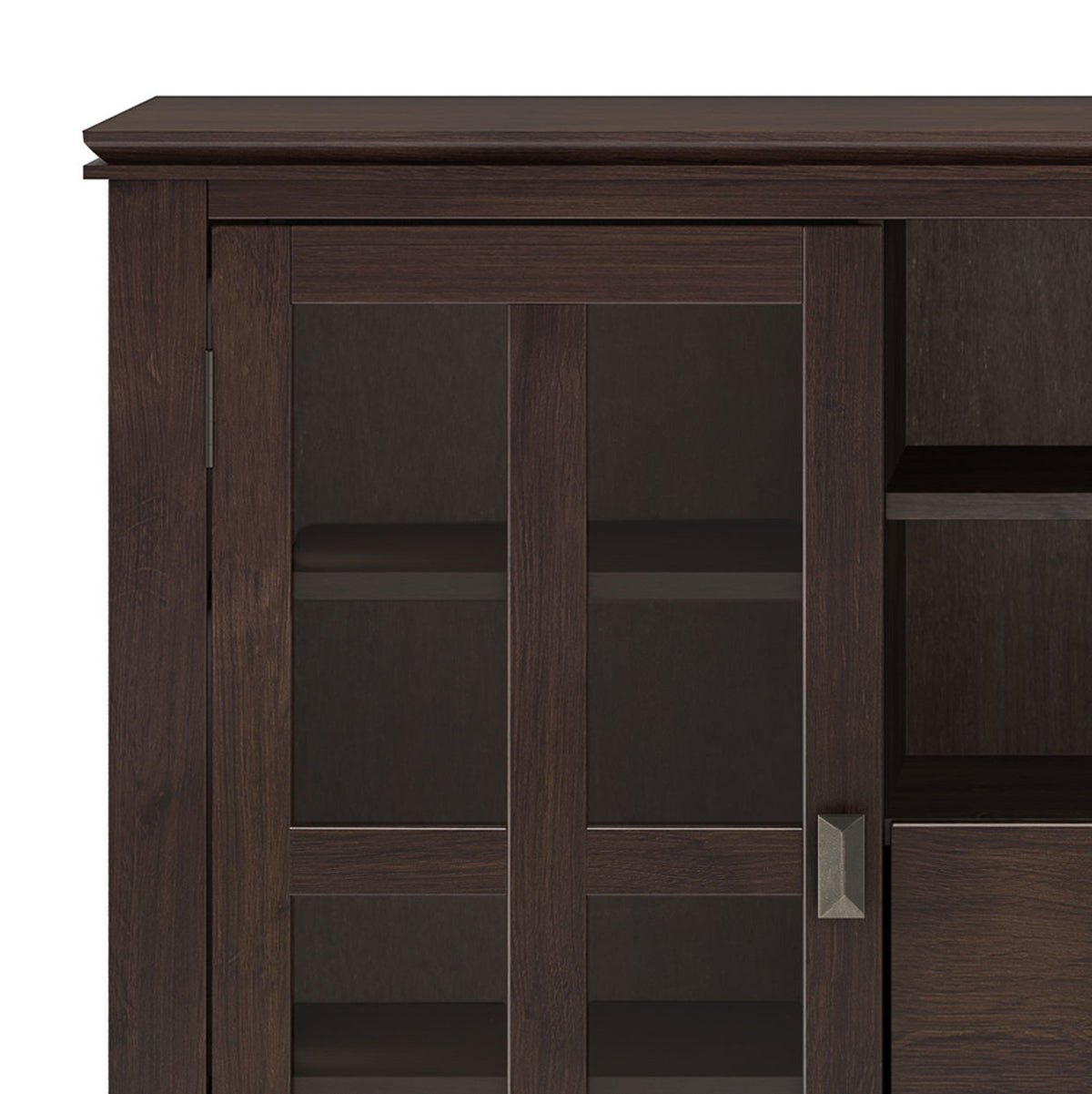 Tall TV Media Stand with Adjustable Storage - Dark Chestnut Brown