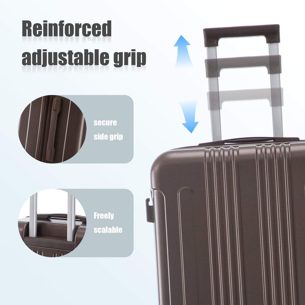 3 Piece ABS Spinner Wheel Luggage Set with Spinner Wheels - Brown