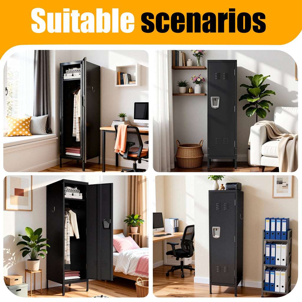 55-Inch Tall Metal Wardrobe Cabinet