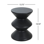 Modern Concrete Side Table with Matte Black Finish - Outdoor & Indoor
