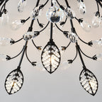 15-Light Chandelier with Crystal Accents - Matte Black