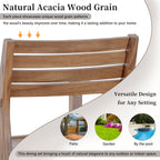 Acacia Wood Outdoor Dining Set with 47.2" Round Table - Natural