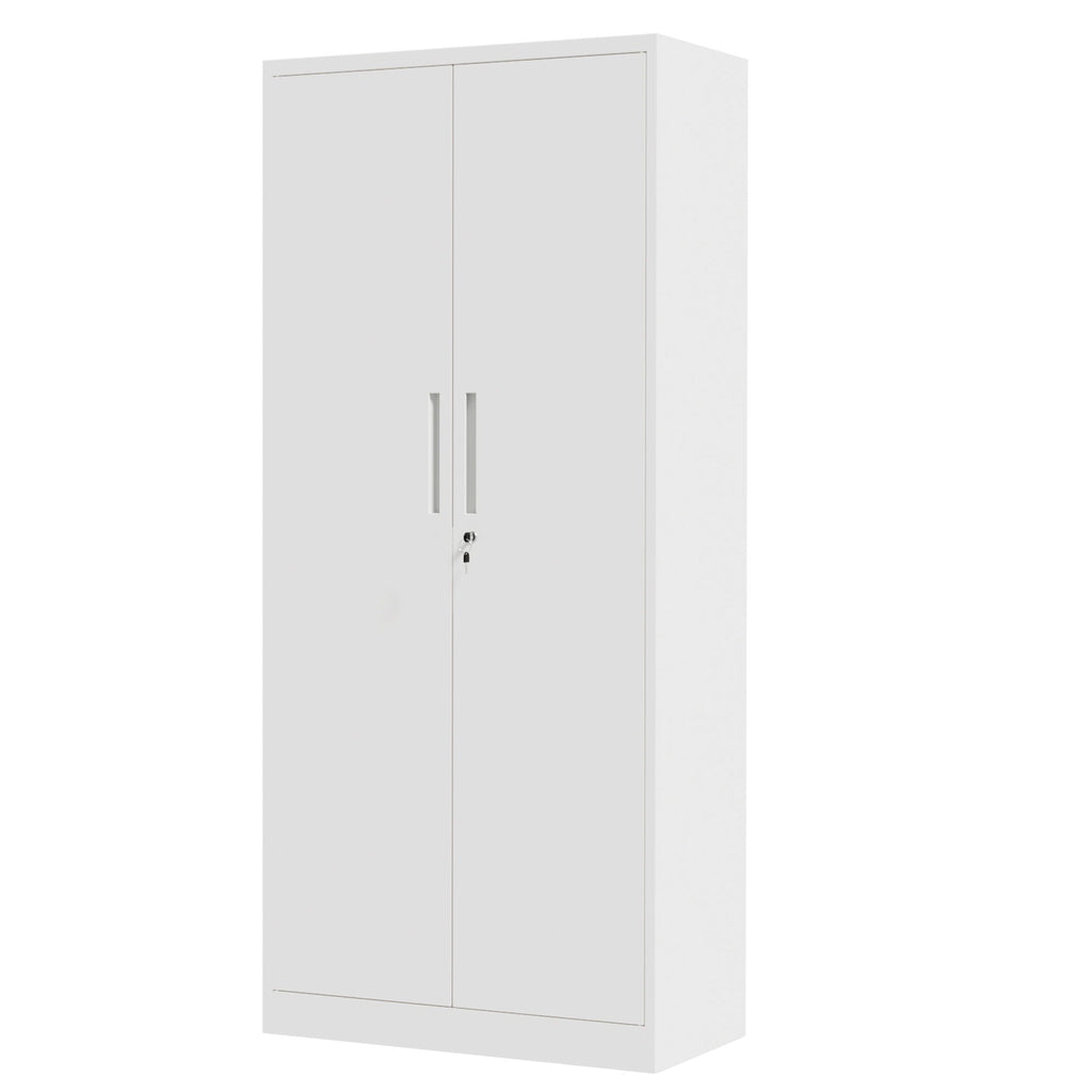 Steel Garage Storage Cabinet with Adjustable Shelves and Lock – Black or White