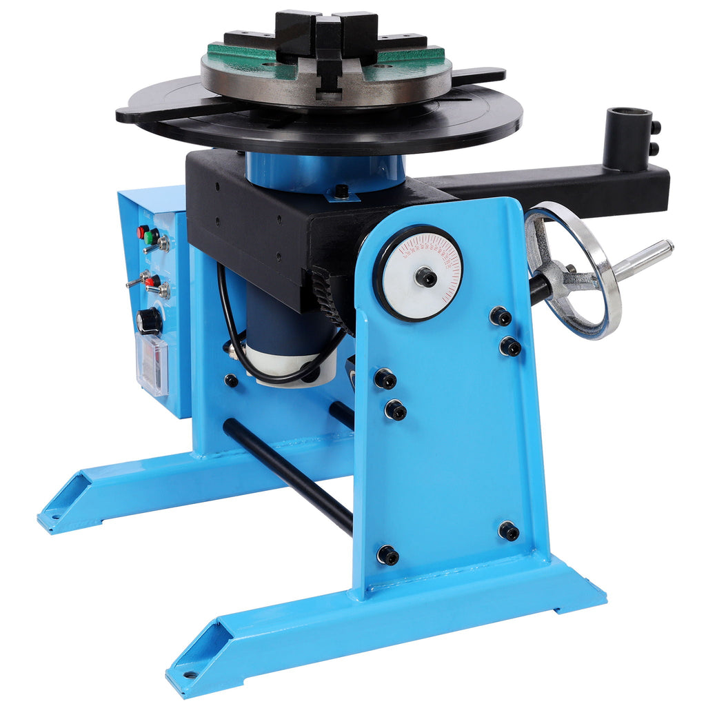 Heavy Duty Rotary Welding Positioner Turntable Table with Manual Tilt - Blue