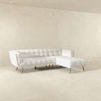 L Shape Sectional Sofa Tufted with Mid-Century Modern Design - Dark Gray or Beige