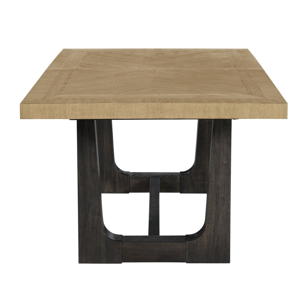 Table With Trestle Base Bar Table with Solid Wood Construction - Light Brown