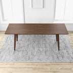 Mid-Century Modern Solid Wood Dining Table with Beveled Edges - Dark Brown or White