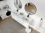 60" Bathroom Vanity with Resin Sink and Soft Close Doors - Glossy White
