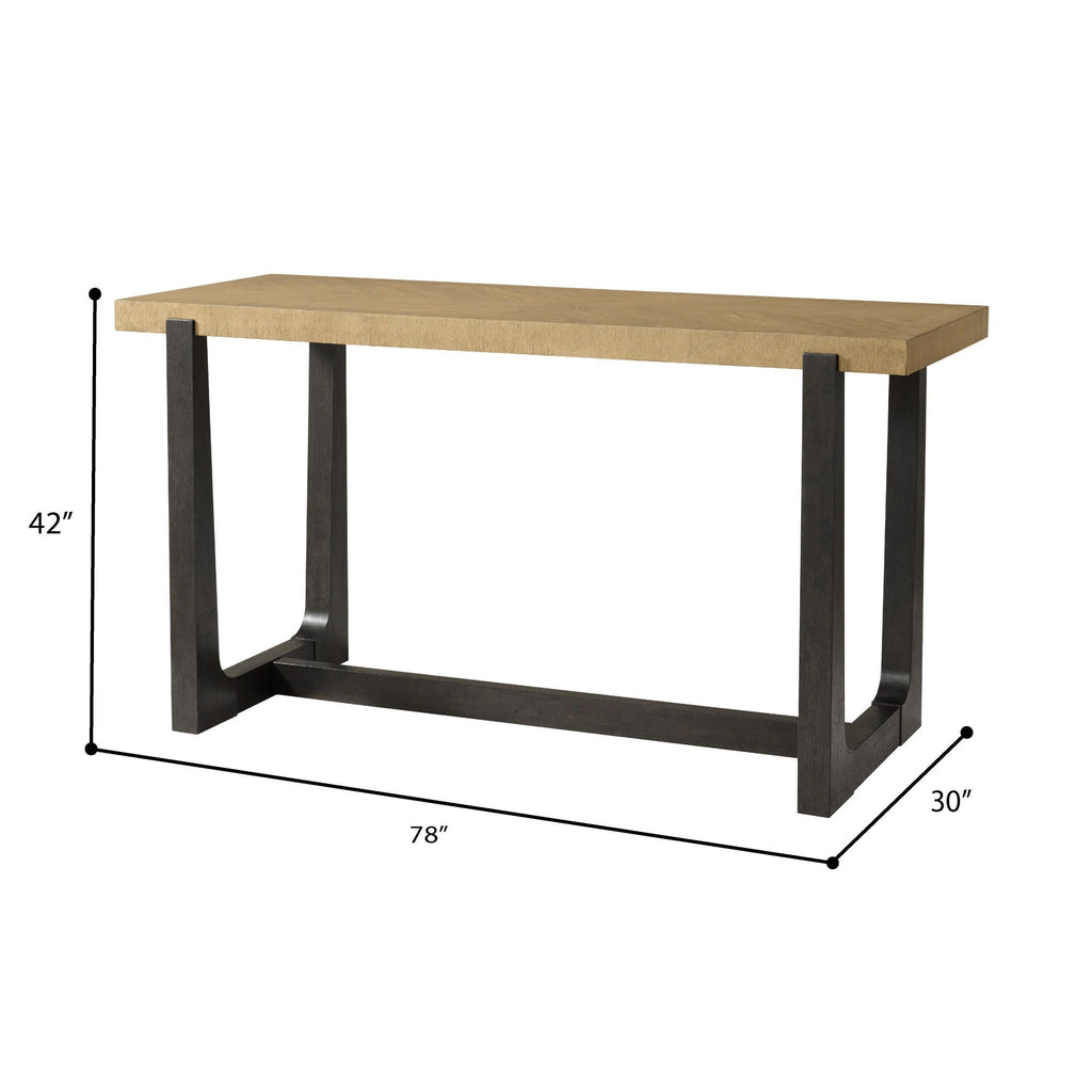 Table With Trestle Base Bar Table with Solid Wood Construction - Light Brown
