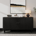 59'' Modern Buffet Sideboard with Sunburst Doors - Black