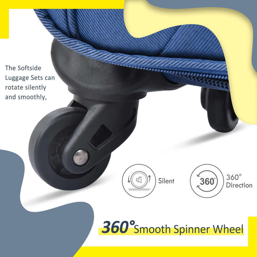 Expandable Softside Luggage 3 Piece Set with Spinner Wheels - Multiple Colors