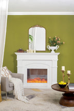 Baroque Inspired Arch Wall Mirror with Ornate Design - Gold or Black