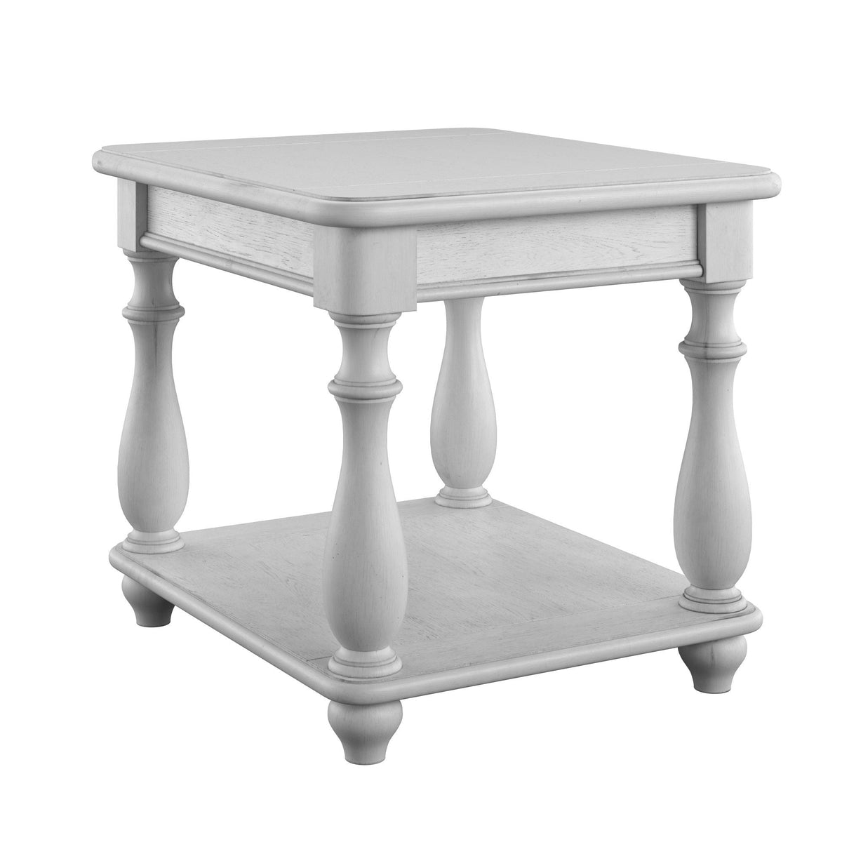 Square End Table with Coastal-Inspired Finish - Gray