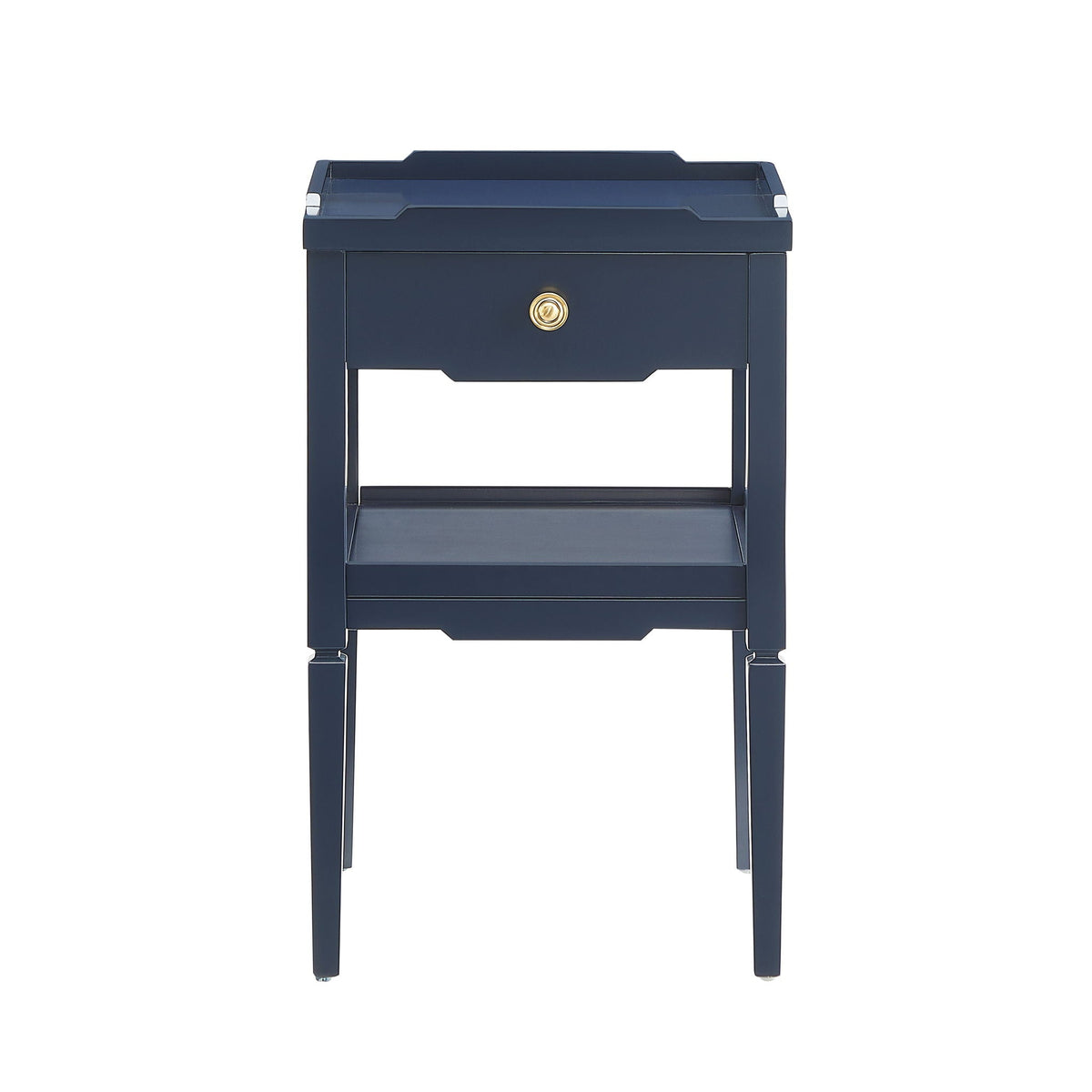 1 Drawer Nightstand with Solid Wood Frame - Blue, Dark Green, or White