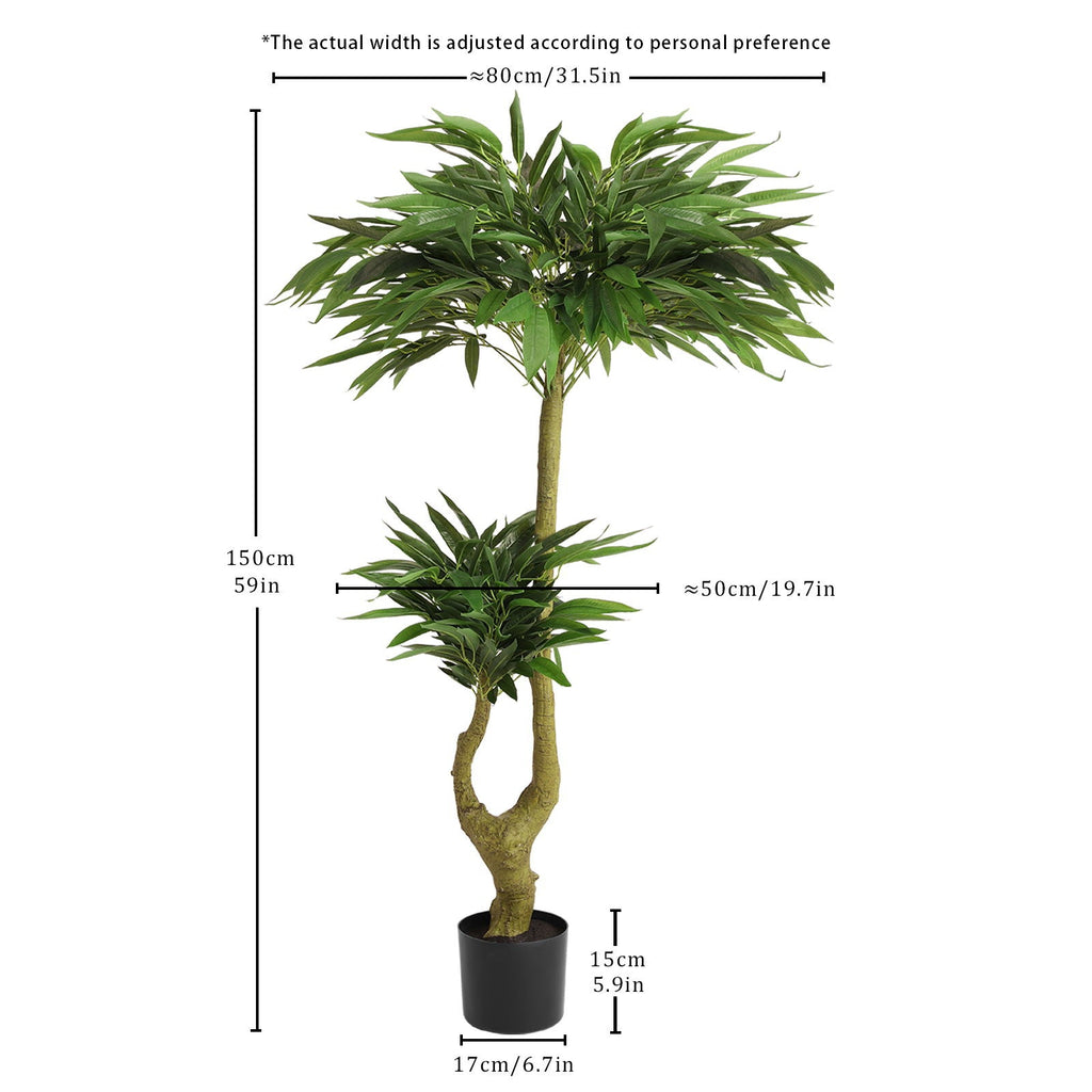 Artificial Dracaena Tree Indoor Faux Plant - 150Cm - Green