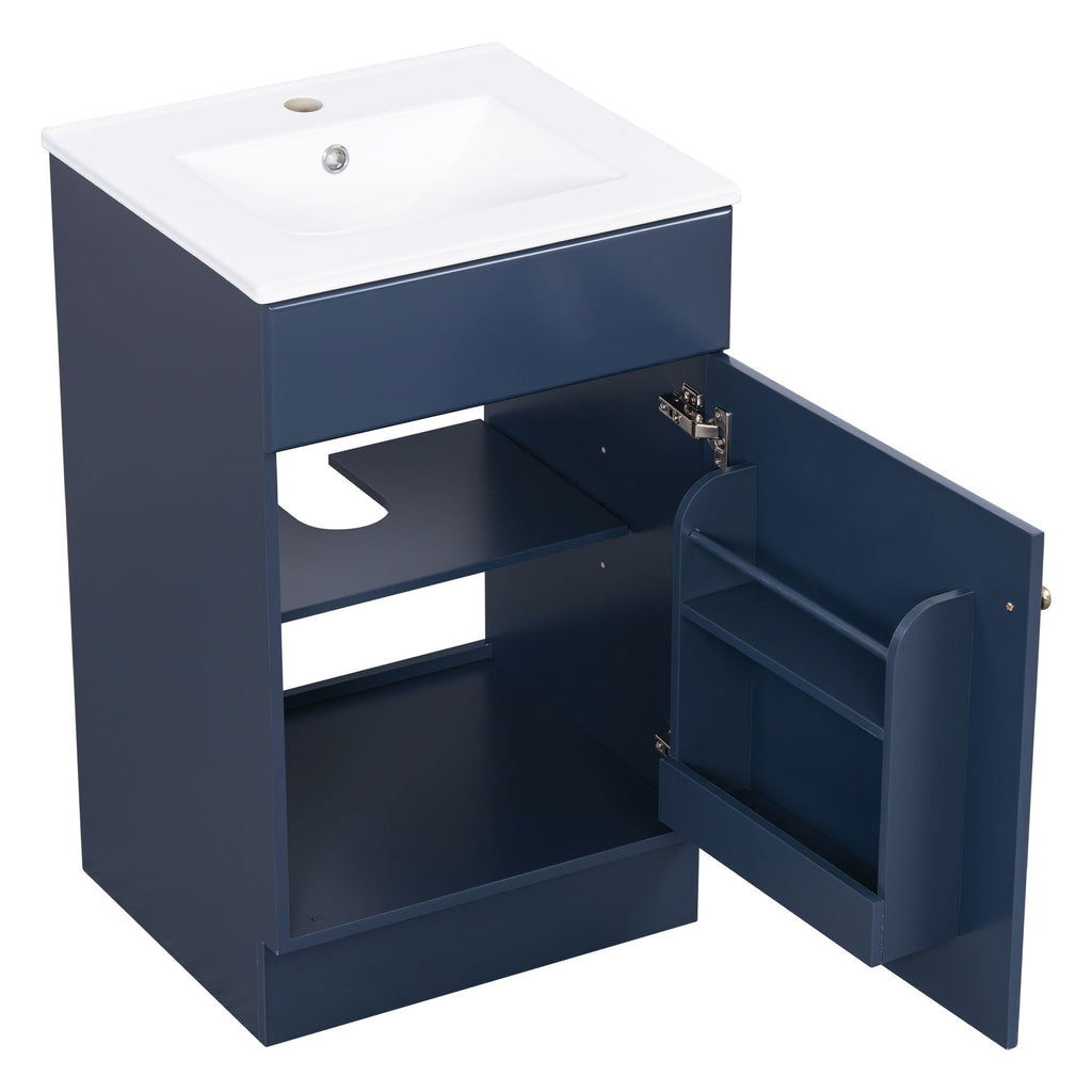 Bathroom Vanity with Sink and Adjustable Shelf - Multiple Colors