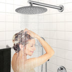Wall Mounted Shower Set with High Pressure 10" Rain Head & 5-Function Handheld - Gold or Pearl Silver