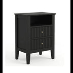 Fluted Nightstand with 2 Drawers and Soft-Close Slides - Multiple Colors